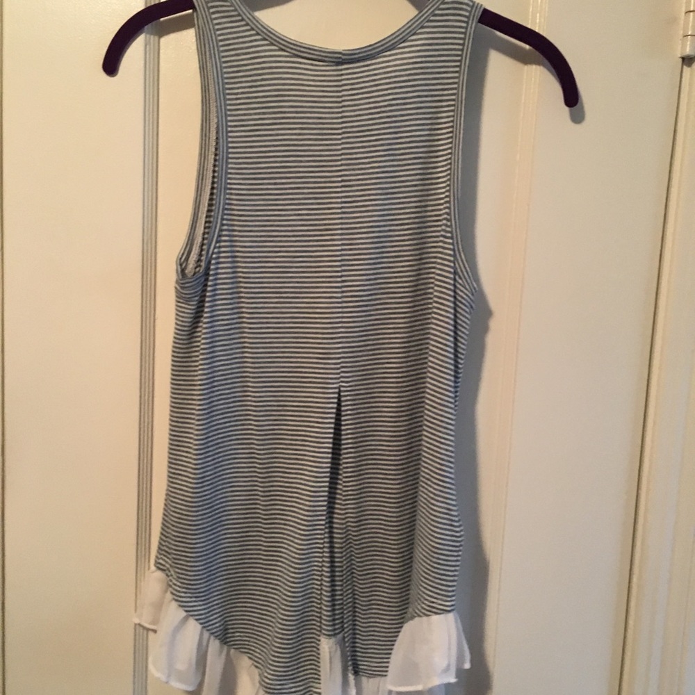 Striped Ruffle Tank - Picture 2 of 3
